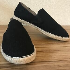 OluKai Kaula Pa'a Kapa Womens Linen Espadrilles Black Lava Rock Sz 11 NWOB